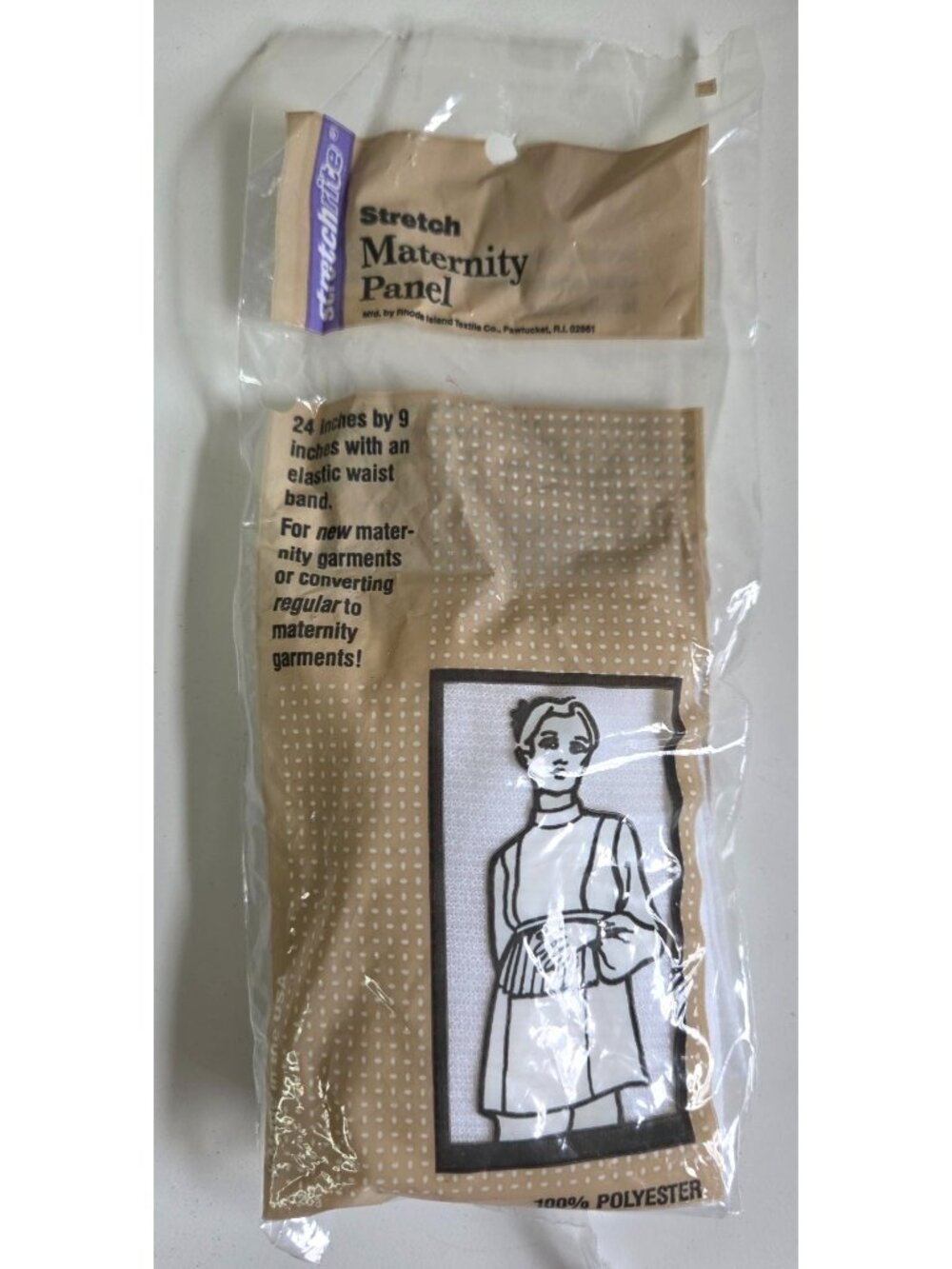 Vtg Maternity Panel Elastic Waistband Stretchrite Stretch 24"x9" Sewing 1970's